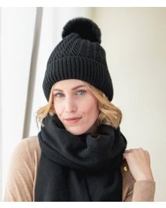 Strickmütze mit abnehmbarem Bommel, Cheval de Luxe