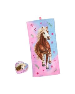 DIE SPIEGELBURG Zauberhandtuch Pferde FREUNDE