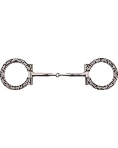 D-Snaffle-Bit Antique Edelstahl Offset