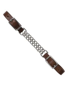 L-pro West Lederkinnriemen mit doppelter Kette