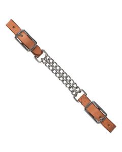 L-pro West Lederkinnriemen mit doppelter Kette