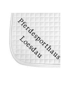 Bestickung mit Buchstaben (Namen) in Druckschrift, schräg, rechte Seite