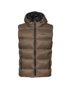 Herren-Steppweste mit Kapuze, black forest